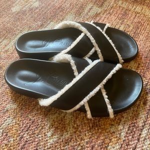 J Crew Faux Leather Slides
